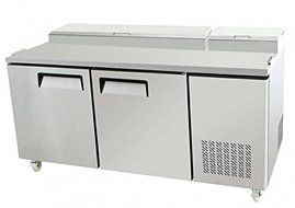 67&quot; 2 Door Refrigerated Pizza Prep Table Salad Sandwich Restaurants