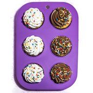 Muffin Cupcake Quiche Pan, 6-cup (Set of 2) 100% Food Grade Nonstick Silicone Bakeware by Happy Cook N5