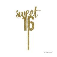 Andaz Press 5th Birthday and Anniversary Acrylic Cake Toppers, Pink Glitter, Number 5, 1-Pack N117
