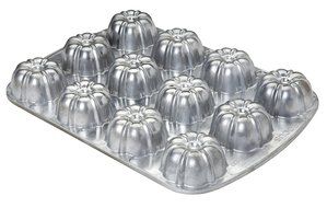 Focus Foodservice Commercial Bakeware 6-Cup Non-Stick Cast Aluminum Fluted Cake Pan N3