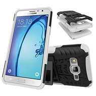 Galaxy On5 Case, MCUK Heavy Duty Rugged Dual Layer - Soft/Hard Shell 2 in 1 Tough Protective Cover Case with Kickstand... N18