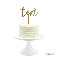 Andaz Press 5th Birthday and Anniversary Acrylic Cake Toppers, Pink Glitter, Number 5, 1-Pack N120