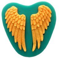 TANGCHU Angel Wing Shape Silicone Mould Fondant Cake Decorating Baking Tool 2.75*2.75inch Green