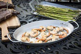 TableCraft BBQ158M BBQ Oval Roasting Pan, Coated Steel, 15-Inch by 7-Inch N5