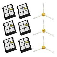 SHP-ZONE 6 HEPA Filter &amp; 3 3-armed side brush For iRobot Roomba 800 series 870 880 Vacuum Cleaning Robots N2