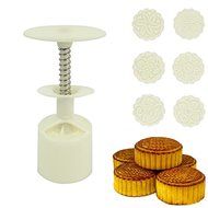 Moon Cake Mooncake Decoration Mold Mould 50g Flowers Round 6 Stamps DIY Tool N3