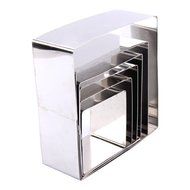 Aprince Set of 6 Stainless Steel Cake Mousse Molld Cake Baking Cake Decor Molds Ring (Round Set) N3