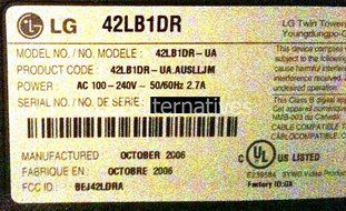 Repair Kit, LG 42LB1DR, LCD Monitor, Capacitors, Not the Entire Board N5