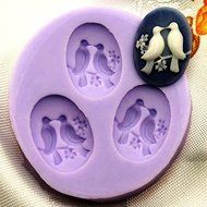Longzang Bird Fondant Silicone Sugar Craft Mold, 2.4cm, Pink
