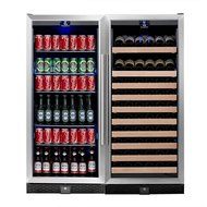 KingsBottle 2-Zone Wine and Beverage Combo Refrigerator, Holds 300 Cans and 98 Bottles, Stainless Steel with Glass... N8