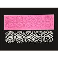 FOUR-C Cake Decoration Cake Lace Mould Silicone Mat for Sugar Craft Decorating Color Pink