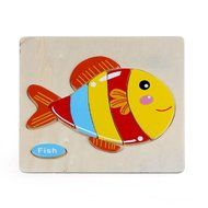 Fish Puzzles Toys ，BeautyVan Wooden Cute Fish Puzzle Educational Developmental Baby Kids Training Toy