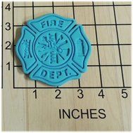 Fire Fighter Shield Cookie Cutter and Stamp #1078 N2
