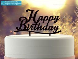 Original Cake Toppers Happy Birthday - Black N3