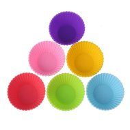 Crazy Egg Reusable Silicone Baking Cups Muffin Molds (12, 3 colors) N3