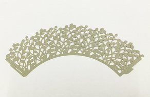 HUAL Cupcake Wrappers 50 Filigree Artistic Bake Cake Paper Cups Small leaves Lace Laser Cut Liner Baking Cup Muffin... N3