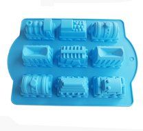 Yunko 9 Cavity Train Shapesilicone Birthday Holiday Cake Pan Cake Mould for Muffins, Cupcakes, Jello, Desserts... N2