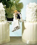 Sexy and Funny Kissing Bride and Groom Couple Wedding Cake Topper N10