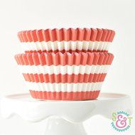 Rugby Stripe Navy BakeBright Greaseproof Cupcake Liners N7