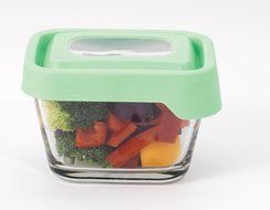 Anchor Hocking TrueSeal Rectangle Food Storage Container 6-Cup, Green Lid N9