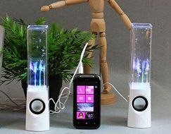 WELLENTWhite Cool LED Dancing Water Show Music Fountain Light Speakers for Phones PC Laptop N4