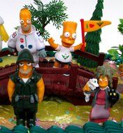 SIMPSONS 14 Piece Birthday CAKE Topper Set Featuring Simpsons Figures and Decorative Themed Accessories - Figures... N7