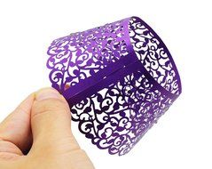 BETOP HOUSE Vine Lace 50-Piece Cupcake Wrappers, Purple N19
