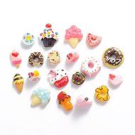 Pandahall 50pcs Mixed Color Candy &amp; Cake Resin Cabochons Food Flat Back DIY Nail Decoration Cell Phone Ring Necklace... N4
