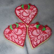Designer Stencils C351 Contemporary Hearts Cookie Stencils, Beige/Semi-Transparent N2