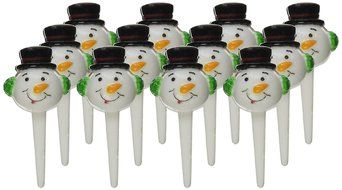 Oasis Supply3-D Snowman Cupcake/Cake Decorating Picks, 2 3/4-Inch, White with a Black Hat and Red Ear muffs, Set... N2