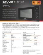 Sharp Countertop Microwave Oven ZR651ZS 2.2 cu. ft. 1200W Stainless Steel with Sensor Cooking N30