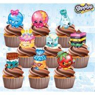 Shopkins Birthday Party Pack - Edible Stand Up Cup Cake Toppers (Pack of 36) N2