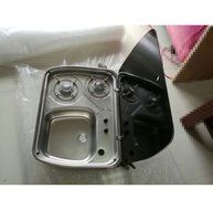 RV, Caravan, Camper, Boating 2 Burner LPG Gas Stove and Sink Combo With Glass Lid GR-588 N6