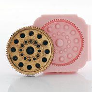 Large Steampunk Gear Mold Easy To Use Flexible Silicone Food Safe Fondant, Chocolate, Candy, Resin, Polymer Clay...