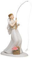 Weddingstar &quot;Fishing&quot; Bride Mix &amp; Match Cake Topper - Caucasian