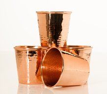 Sertodo Apa Cups, set of 4, Hammered Copper, 18 fluid ounces N12