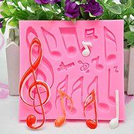 KOOTIPS DIY Large Music Note Cookie Cutter Cake Silicone Mould Fondant Sugarcraft Cookie Plunger Cutter Mold Decorating... N3