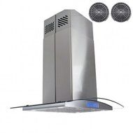 AKDY AIR68CS336B 36" Island Mount Ductless Range Hood with 870 CFM Motor 3 Speed Fan Levels Touch Control Panel...