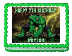 INCREDIBLE HULK party decoration edible cake image topper frosting-1/4 sheet