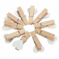 10Pcs Love Heart Wooden Clothes Photo Paper Clips N2