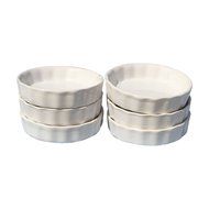 Om Joy Collection Shallow Creme Brulee Mini- Ramekins (1 oz each): Set of 6- Oven Safe &amp; Stackable Creme Brulee... N5