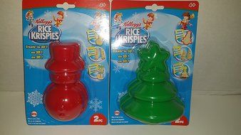 Kellogg's Rice Krispies 3-D Holiday Molds-Snowmen &amp; Tree-2 Packs of 2 Shapes