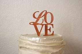 All About Details Copper Love Cake Topper N3