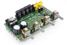 Qianson 12V Car Hifi Stereo Amplifier Board Treble Bass Volume Tone Module 25W x2 with USB Charging N2