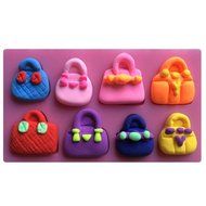 FLY Many Shapes Of Handbag 3D Silicone Cake Molds Cooking Bakware Tools,Pink N5
