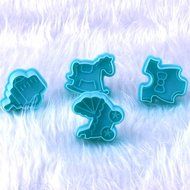 Ostart 4x 3D Baby Fondant Cake Biscuit Sugarcraft Plunger Cutter Craft Mold Tool N2