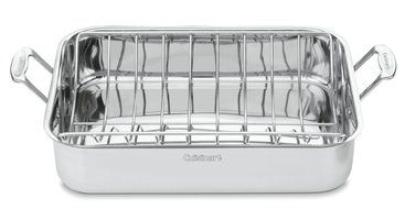 Premium Cuisinart Silver Stainless Steel Roaster Grill Rack with Bear Paw Meat Handlers Bundle N2