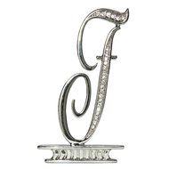 Ivy Lane Design Monogram Crystal Cake Top Letter E, Silver, 4-1/2-Inch N25