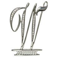 Ivy Lane Design Monogram Crystal Cake Top Letter E, Silver, 4-1/2-Inch N26