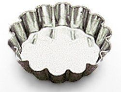 SCI Scandicrafts Fluted Tart/Quiche Mold, Fixed Bottom 2-inch Diameter, Tinplate